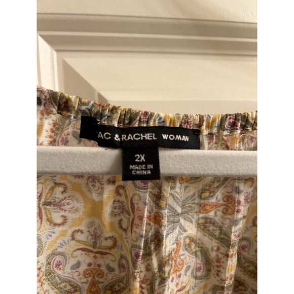 Zac & Rachel Plus Boho Peasant Prairie Gauze Blouse Tunic Top Sz 2X - Picture 6 of 6